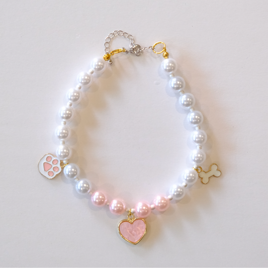 Handmade Pink Heart Pearl Necklace