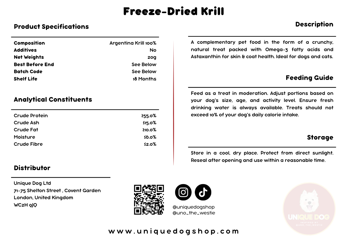 Unique Dog Freeze-Dried Krill