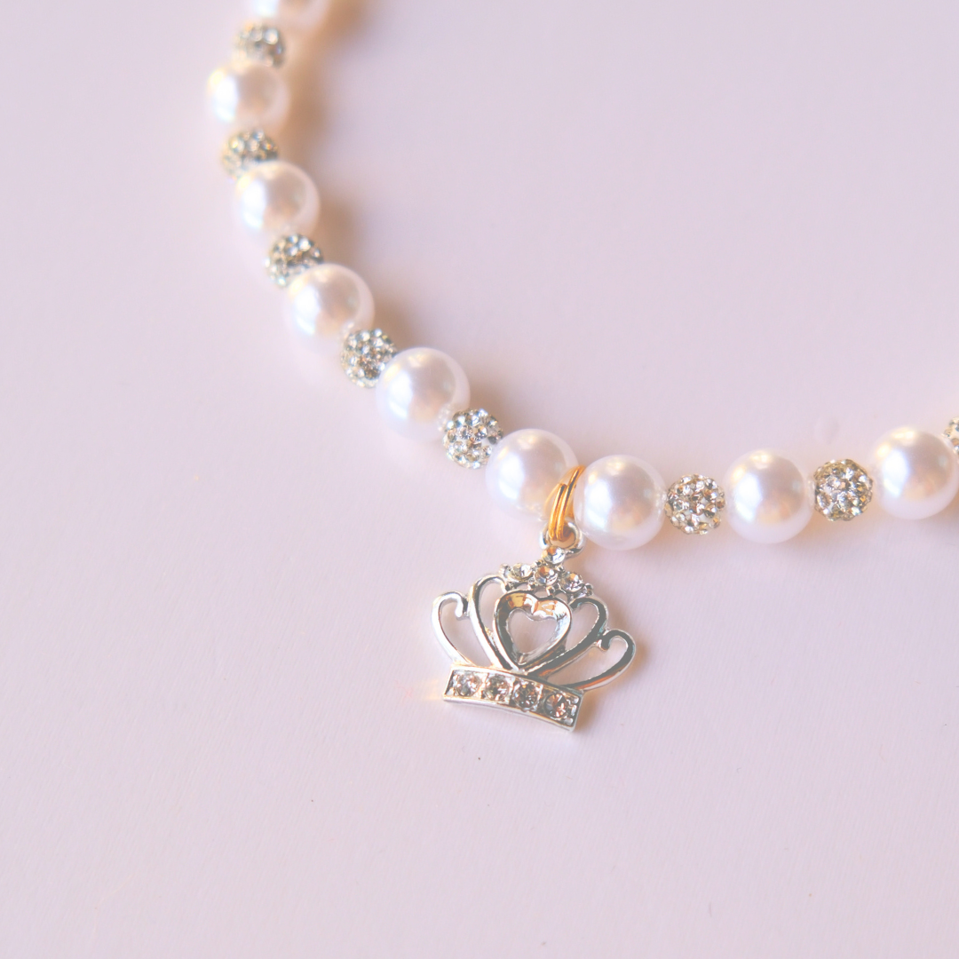 Handmade Royal Pearl Crown Necklace for Dogs&Cats