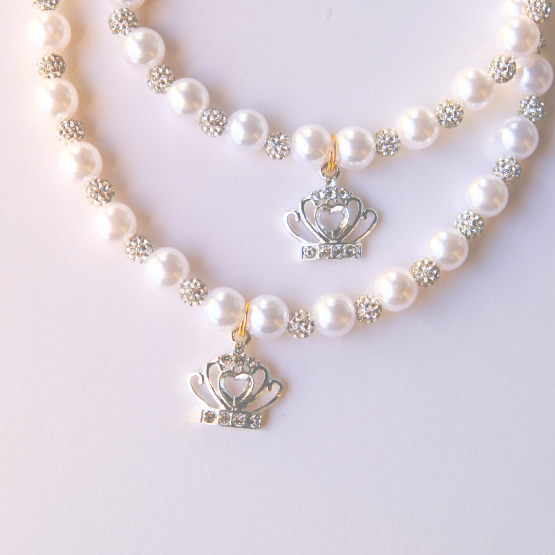 Handmade Royal Pearl Crown Necklace for Dogs&Cats