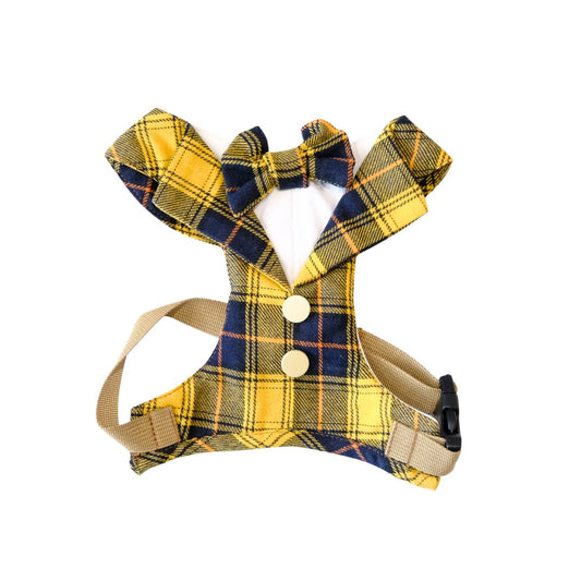 The Kensington Sunshine – Yellow Tartan Dog Harness