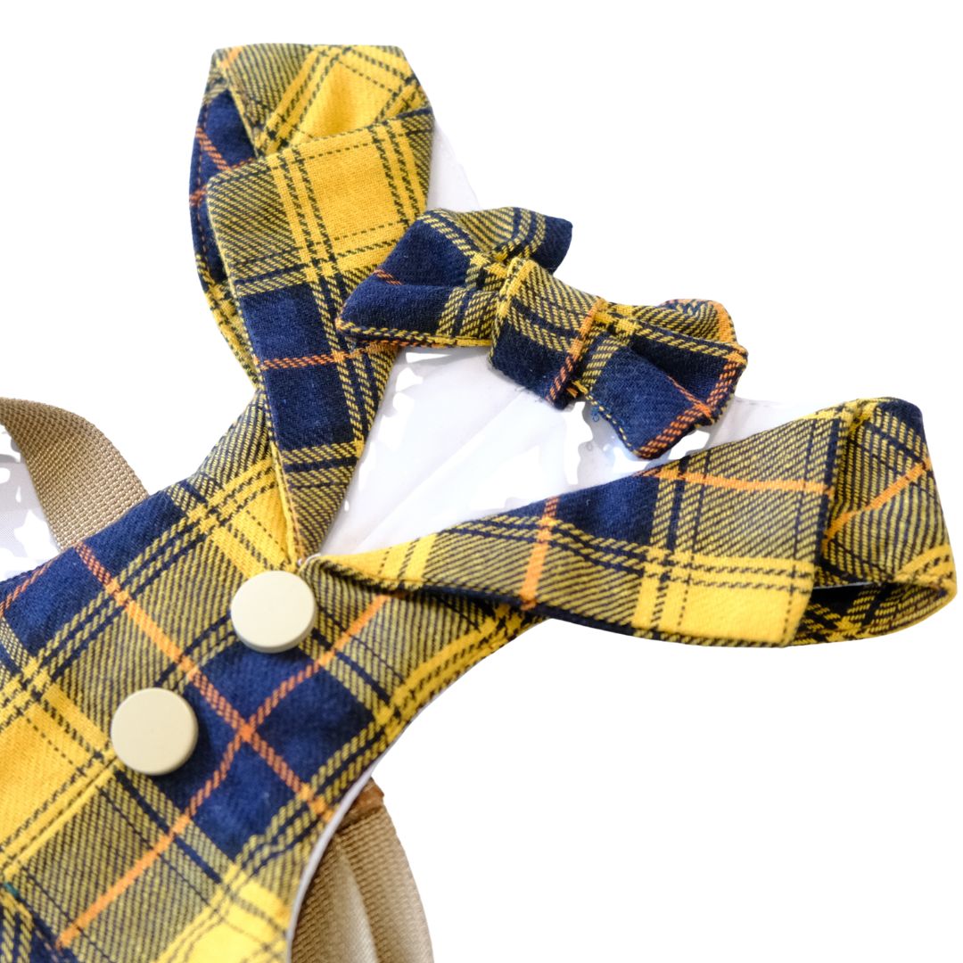 The Kensington Sunshine – Yellow Tartan Dog Harness