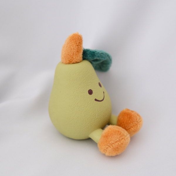 Pear Squeaky Dog Toy – Gentle Interactive Play