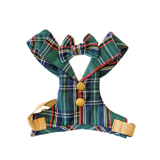 The Cambridge Scholar – Deep Green Tartan Dog Harness
