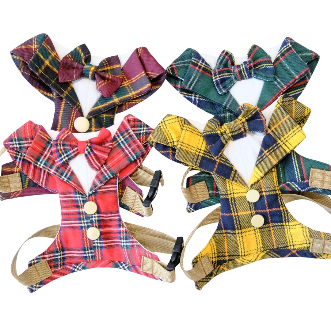 The Kensington Sunshine – Yellow Tartan Dog Harness