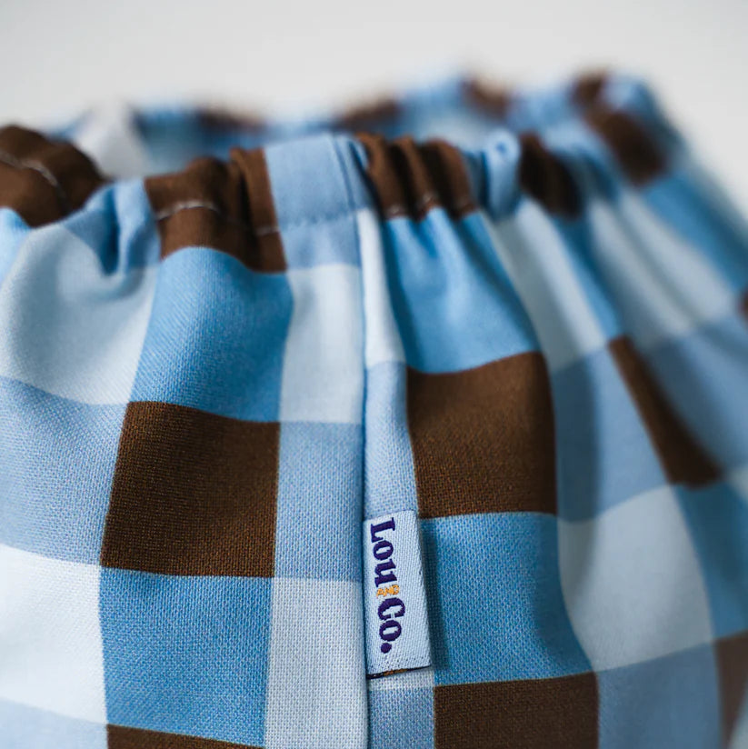 Dog Snood Blue Checkered