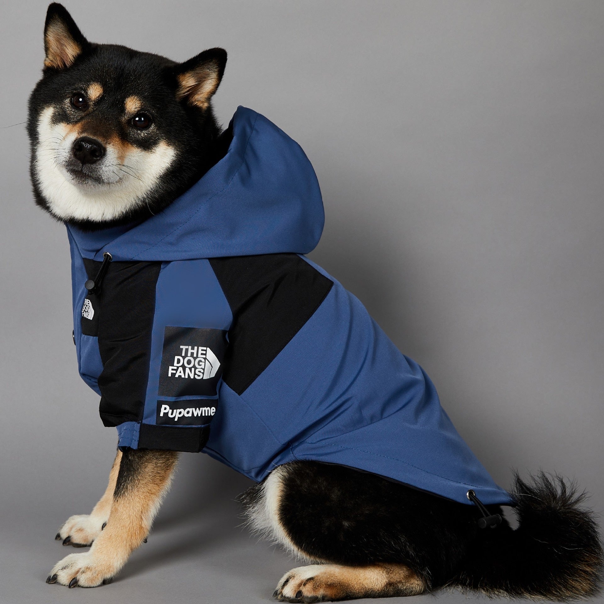 Rain Jacket The Dog Face Coat DogFans Waterproof Jacket Blue