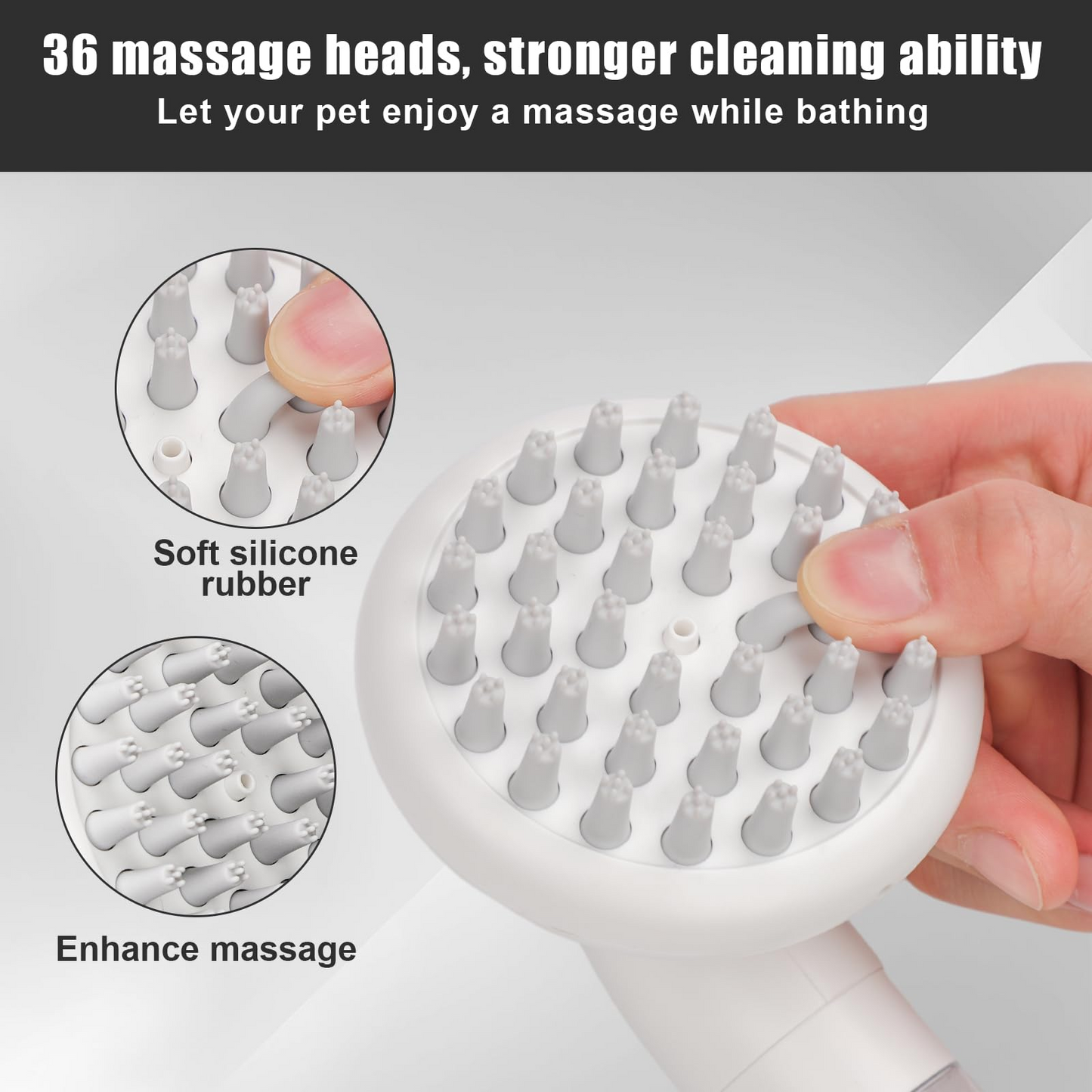 3-in-1 Silicone Dog Bath Brush — Shampoo Dispenser & Gentle Massage Groomer