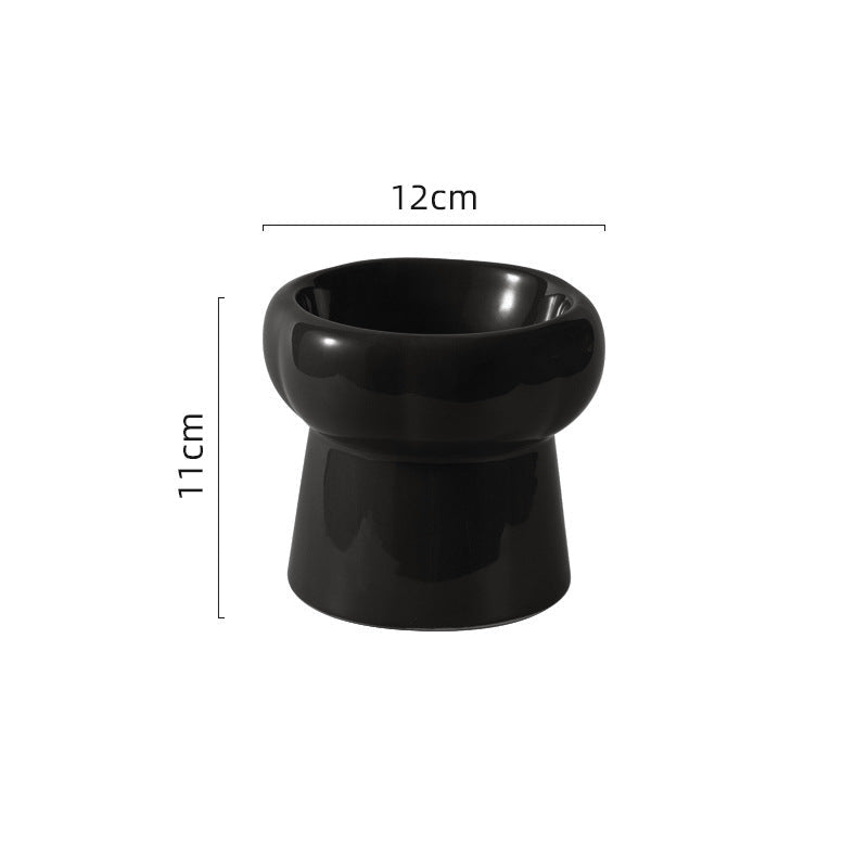 Flower Ceramic Pet Bowl – Cream White (Raised Profile)