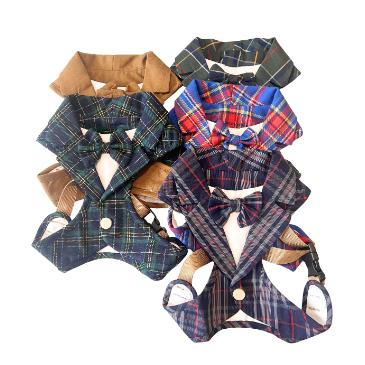 The Kensington Parade – Royal Blue Tartan Dog Harness