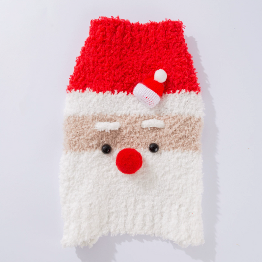 Fuzzy Santa Dog Sweater — Christmas Edition