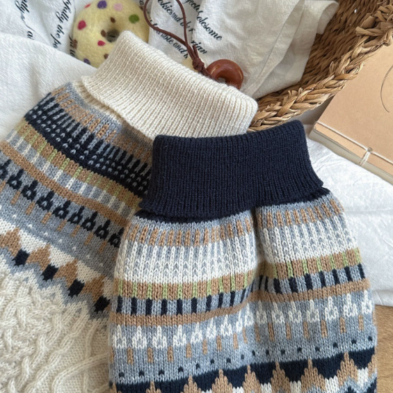Retro Fair Isle Knit Dog Sweater — Cozy Winter Collection