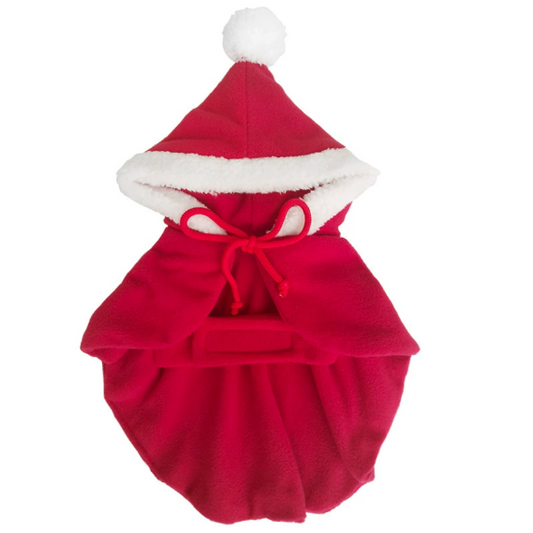 Xmas Cloak Hoodie for Dogs – Santa, Tree & Reindeer Style | Soft Fleece Pet Cape with Hood