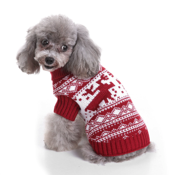 Xmas Pet Jumper - Red Nordic Knit Jumper