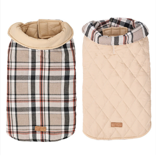 Reversible Winter Dog Coat – Waterproof Warm Padded Jacket for Small to Large Dogs