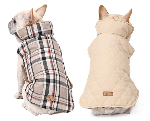 Reversible Winter Dog Coat – Waterproof Warm Padded Jacket for Small to Large Dogs