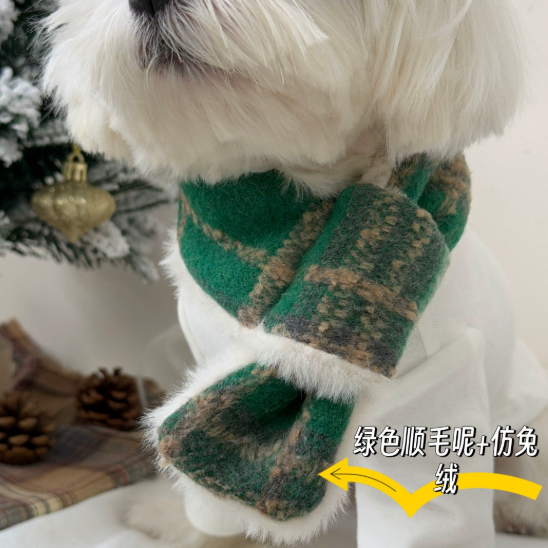 Matching Dog and Owner Winter Scarf Set – Soft Fleece Checkered Neck Warmer for Small Pets and Humans