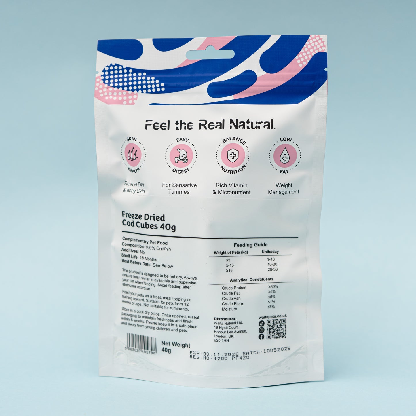 Freeze Dried Cod Cubes 40g