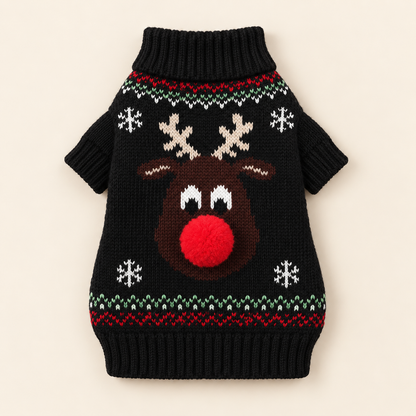 Xmas Dog Jumper - Navy Reindeer Jumper