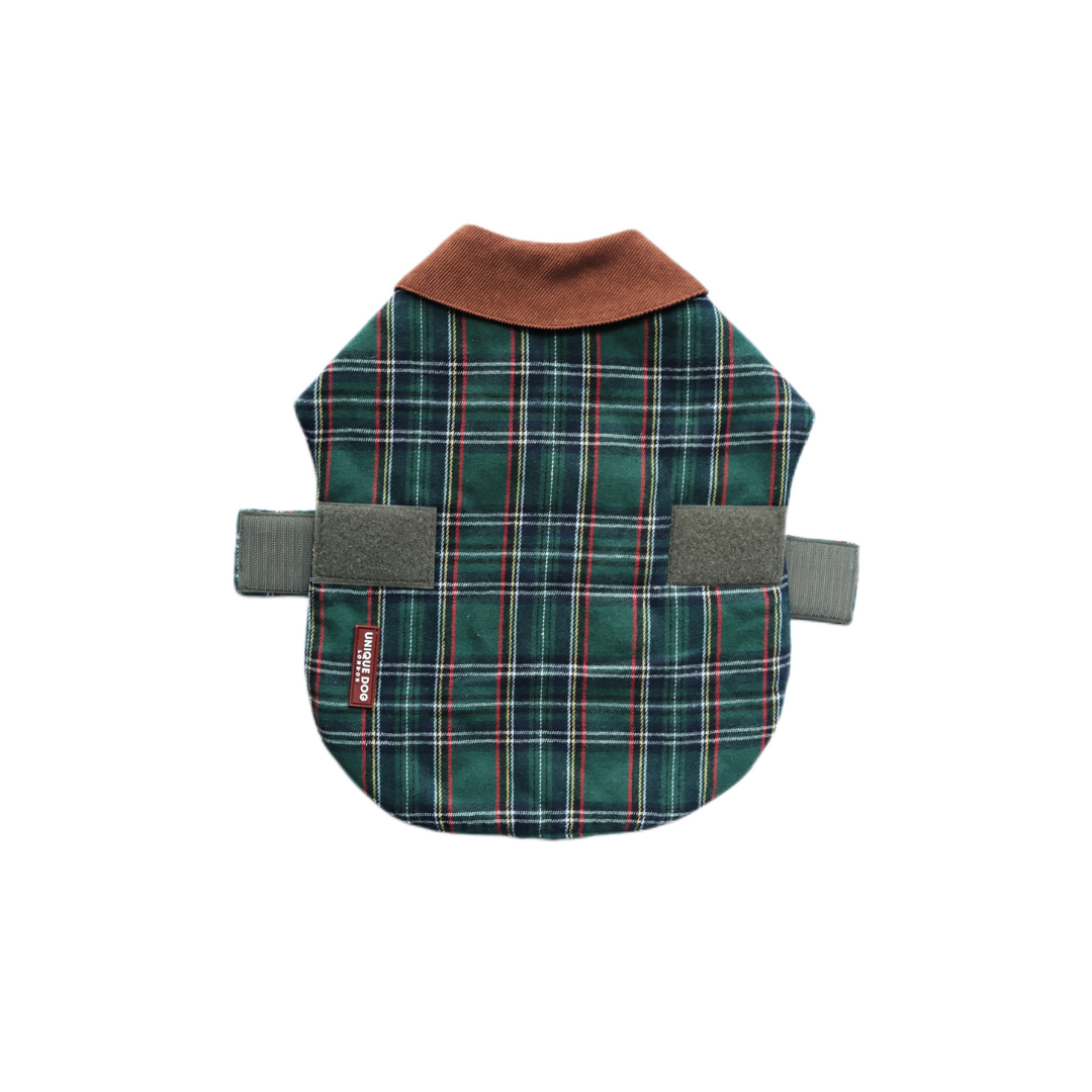Unique Dog British Green Tartan Coat