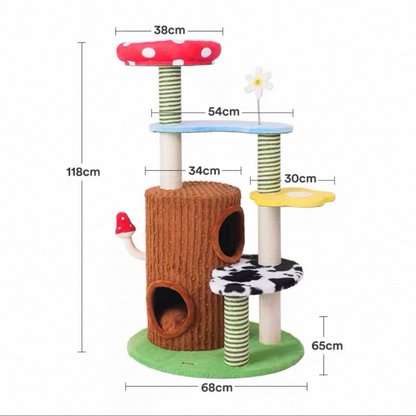 Deluxe 3-in-1 Multi-Function Cat Tree — Bed, Scratcher & Multi-Level Activity Tower
