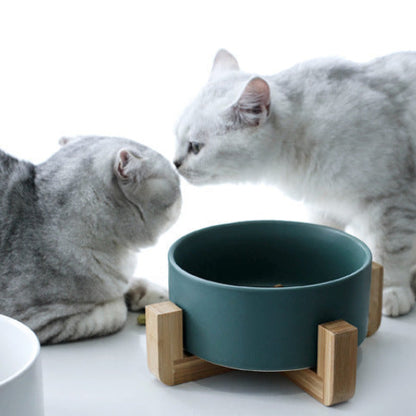 Green Ceramic Pet Bowl｜Minimal Feeding Bowl (400ml / 850ml / 1800ml)