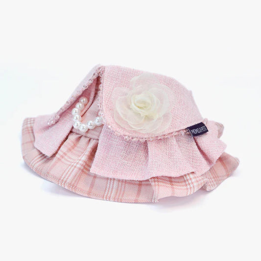 Matilda Pet Bandana - Lace & Pearl Neck Accessory for Dogs & Cats - Pink