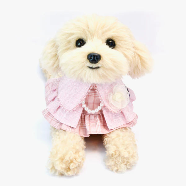 Matilda Pet Bandana - Lace & Pearl Neck Accessory for Dogs & Cats - Pink