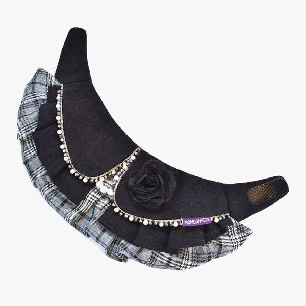 Matilda Pet Bandana - Lace & Pearl Neck Accessory for Dogs & Cats - Black