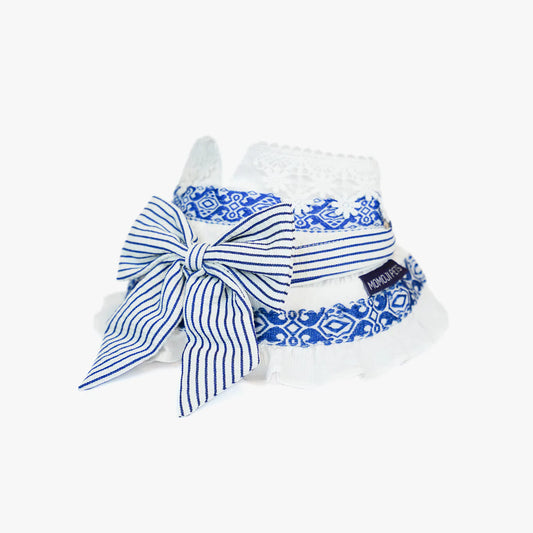 Artemis Designer Pet Bib with Striped Bow