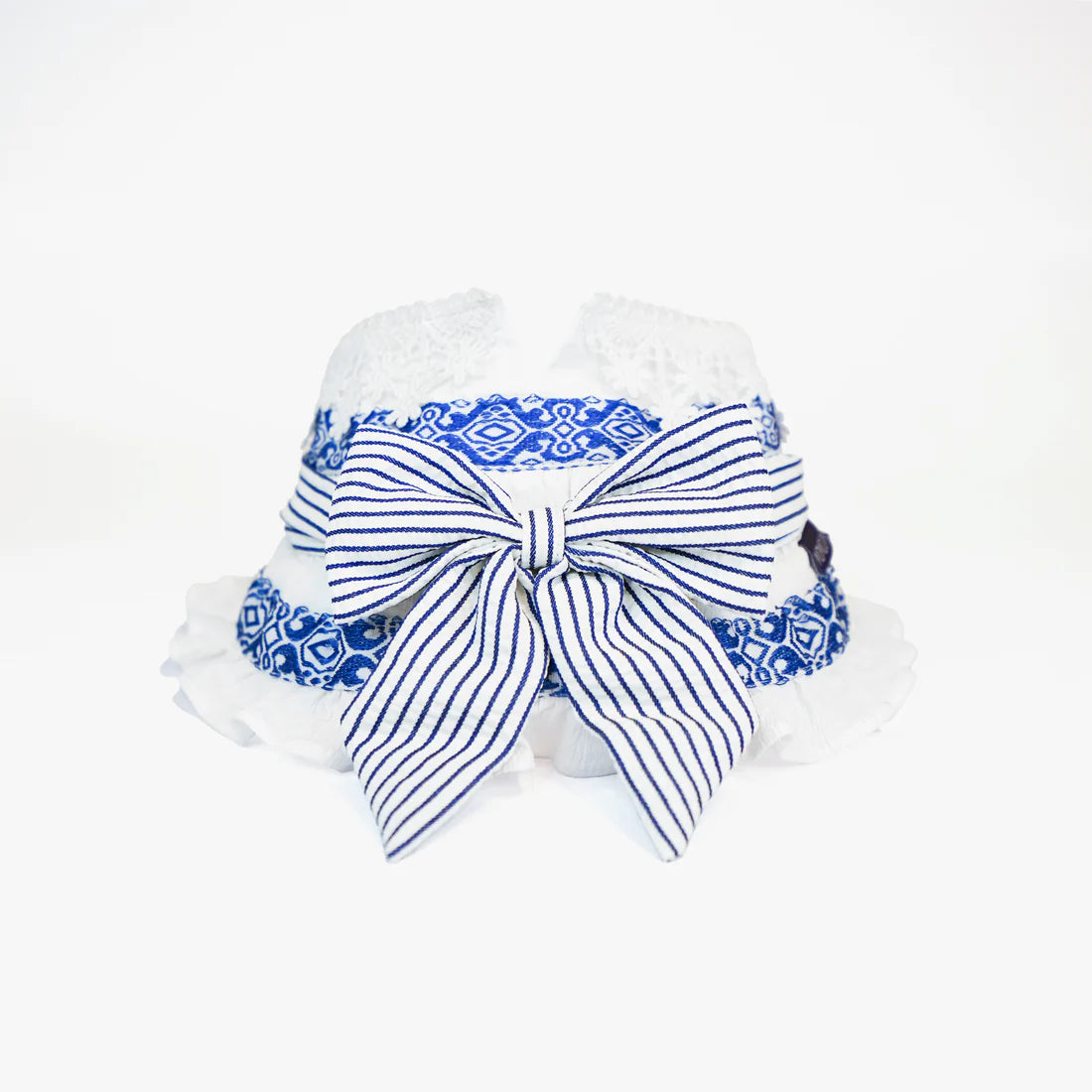Artemis Designer Pet Bib with Striped Bow