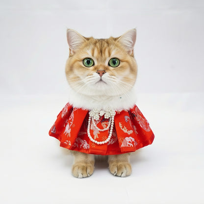 Blush Radiance Red Pet Bib Collar – Chinese New Year Lucky Pet Accessory