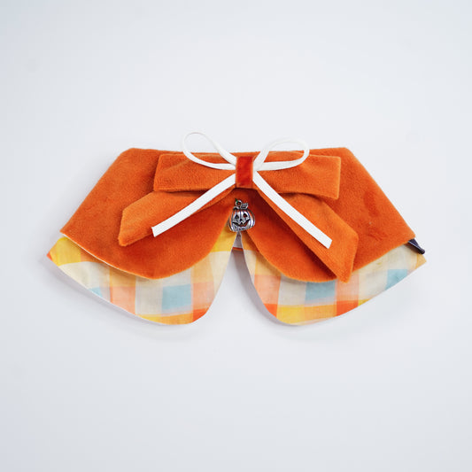 Pumpkin Scholar Pet Bib Collar – Outfit for Cats & Dogs