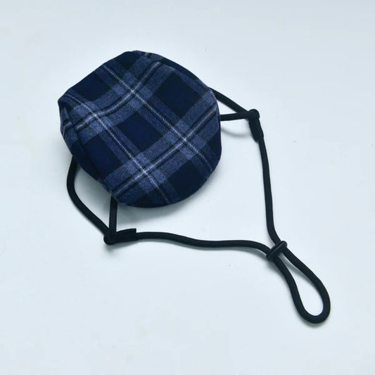 Charles Classic Check Pet Hat for Cats & Small Dogs (Navy)