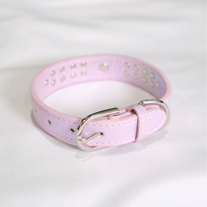 Elegant Light Purple Dog Collar with Rhinestone Bow – XS/S/M Adjustable