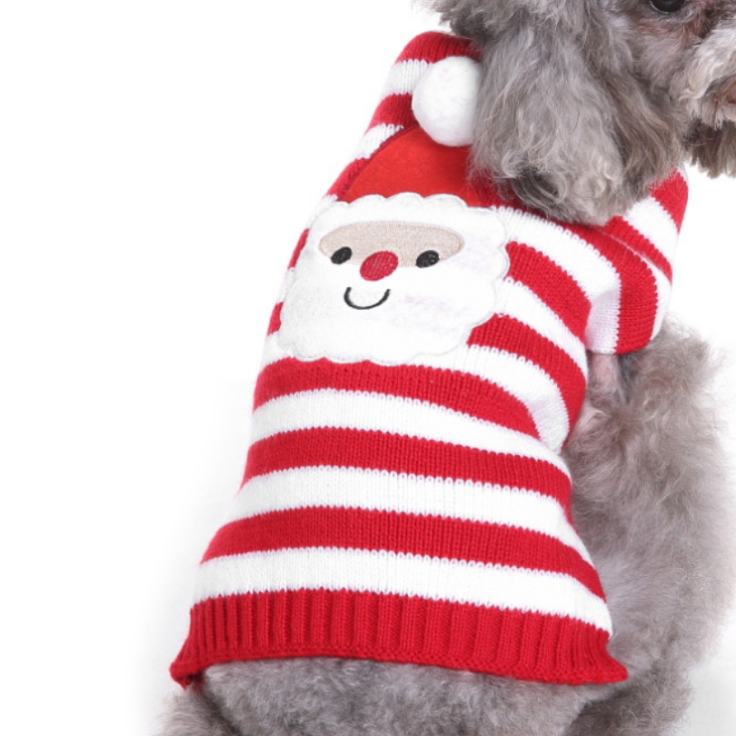 Santa Claus Striped Sweater - Festive Red & White