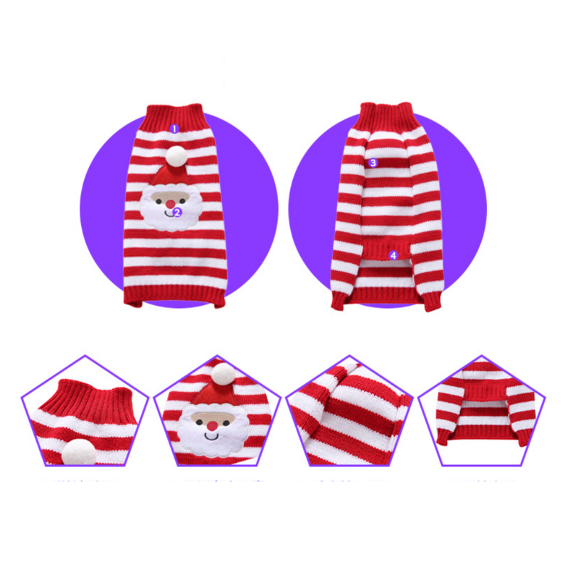 Santa Claus Striped Sweater - Festive Red & White