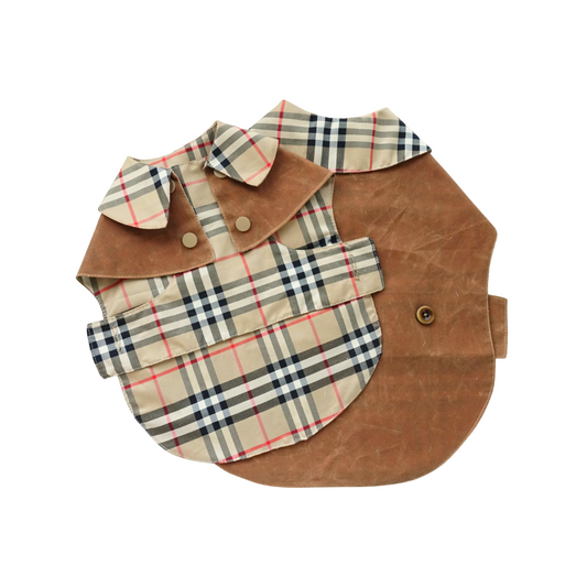 Handmade British Heritage Dog Coat — Waxed Plaid Edition