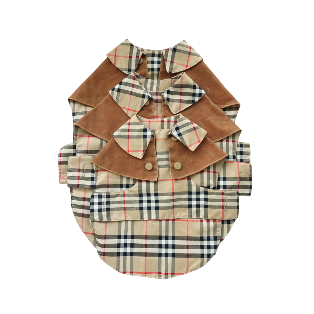 Handmade British Heritage Dog Coat — Waxed Plaid Edition