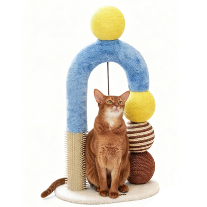 Cat Arch Tree with Balls and Rubbing Pole