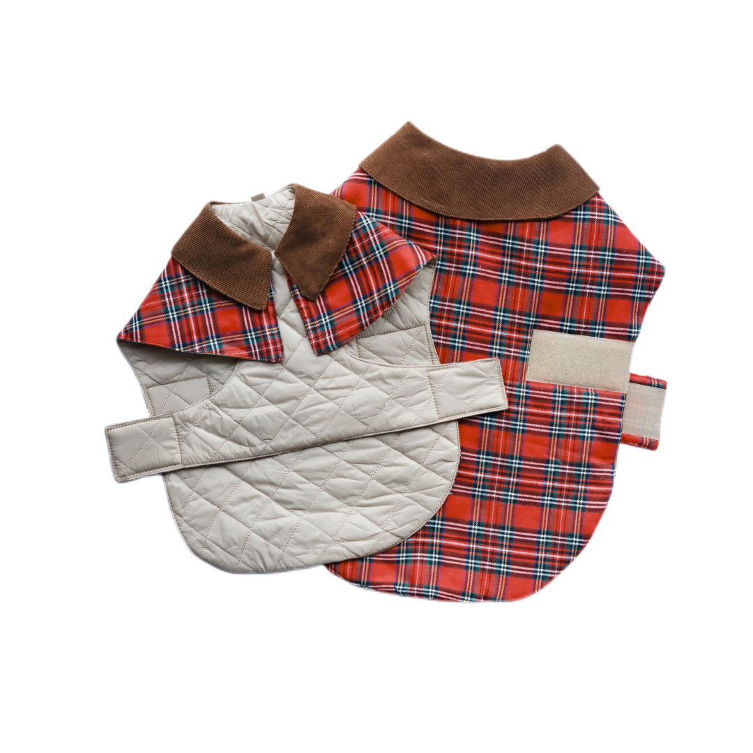 Unique Dog British Red Tartan Coat