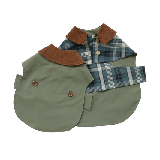 Handmade British Heritage Dog Coat — Olive Classic Field Edition