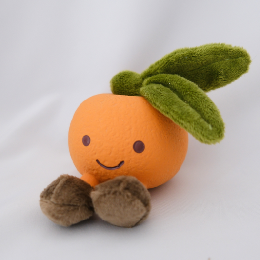 Jelly Dog™ Squeaky Plush – Orange Fruit Toy for Cheeky Chewers