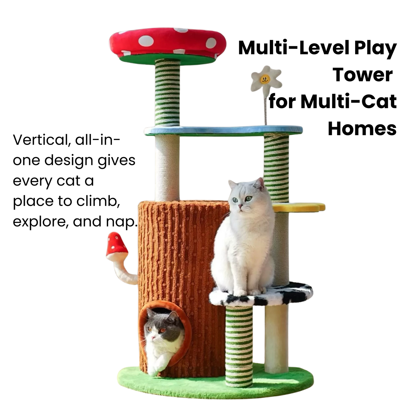 Deluxe 3-in-1 Multi-Function Cat Tree — Bed, Scratcher & Multi-Level Activity Tower