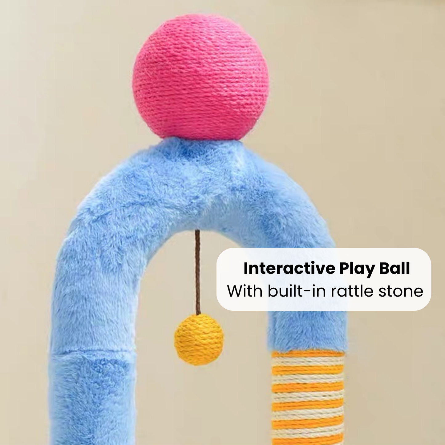 Two-Tier Arch Cat Tree with Balls and Rubbing Pole
