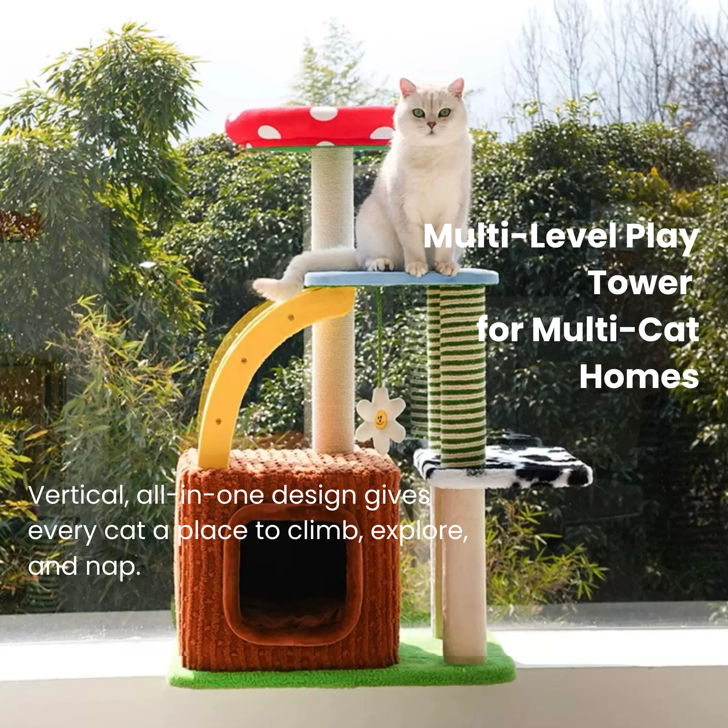3-in-1 Multi-Function Cat Tree — Bed, Scratcher & Multi-Level Activity Tower