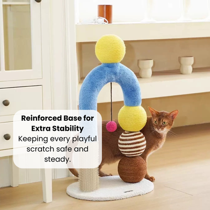 Cat Arch Tree with Balls and Rubbing Pole