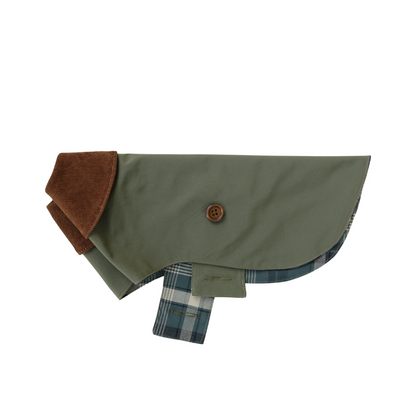 Handmade British Heritage Dog Coat — Olive Classic Field Edition