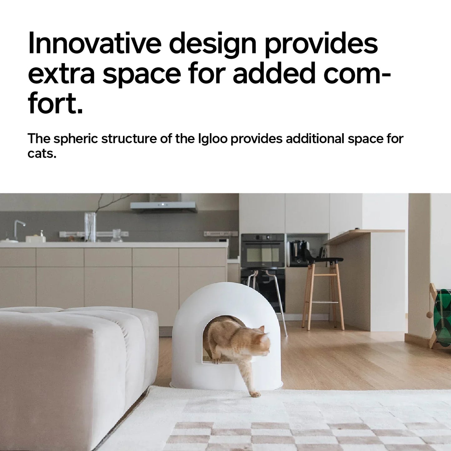 Snow Dome Cat Litter Box with Litter Leakage Guard and Dog Proof Design