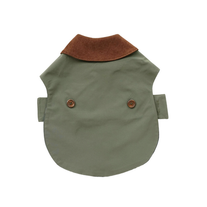 Handmade British Heritage Dog Coat — Olive Classic Field Edition